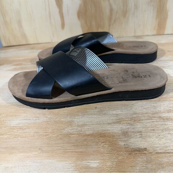 Izod Black Sandals Women’s Size 8.5 - Picture 1 of 6